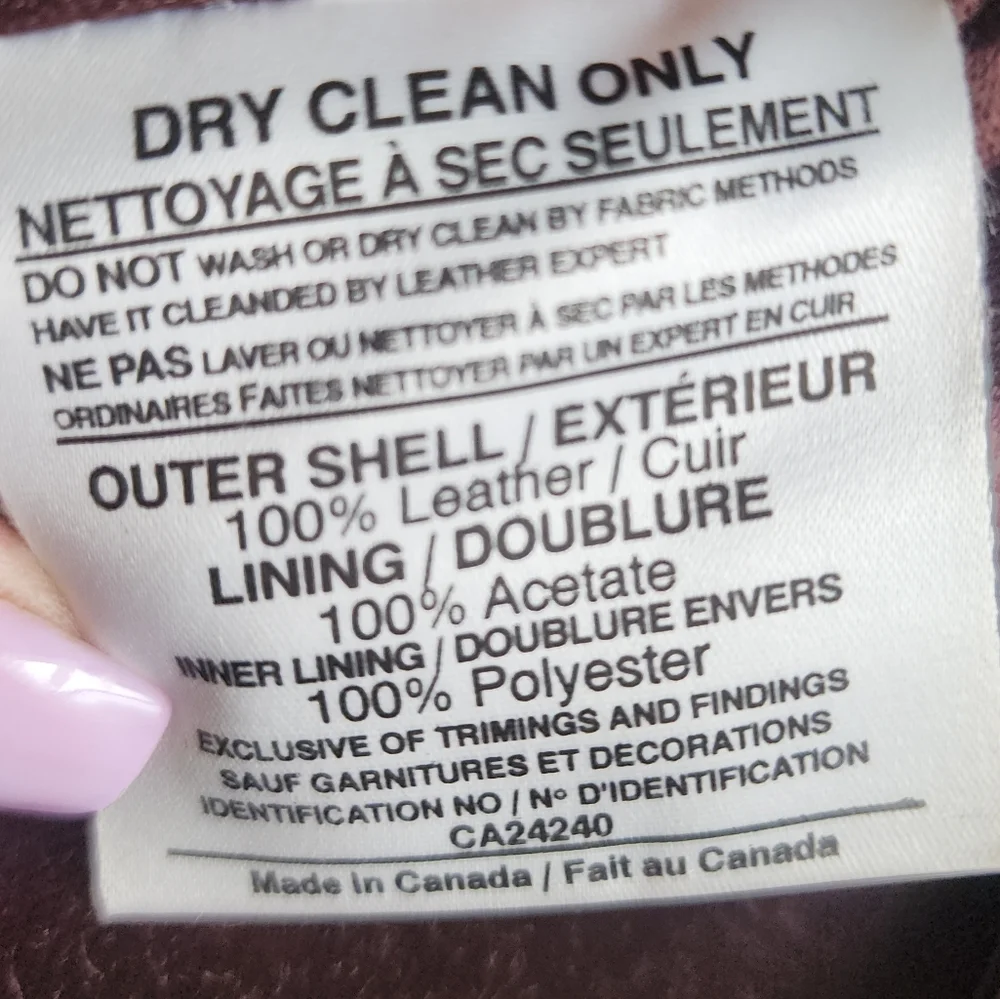 Andre Vintage 80's Brown Leather Coat with Black Faux Fur Collar - Picture 9 of 11